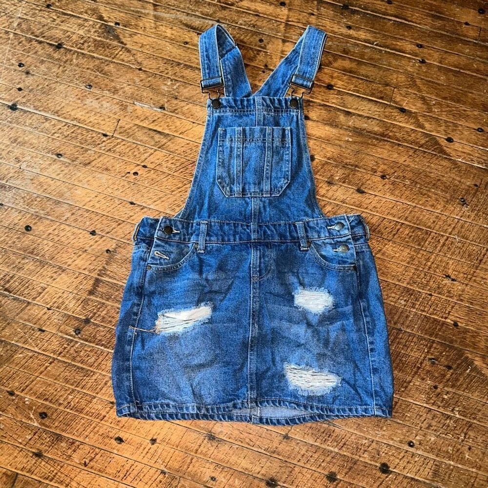 Blue Rain 13 distressed classic normcore overall dress